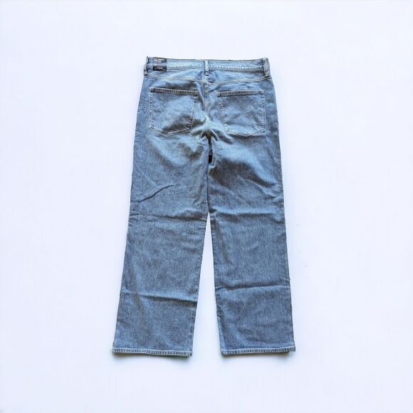 J.Crew Wide Leg High Rise Exposed Button Fly Jean Med Wash Sz 32 All Day Stretch - Picture 8 of 16